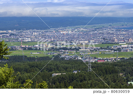 青森 青森市遠景 大野から荒川付近 横07 80630059