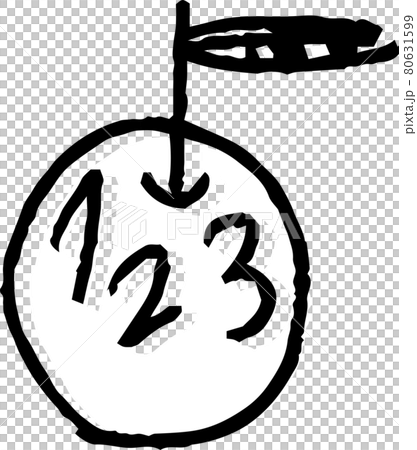 りんご 子供の落書き イラスト 80631599