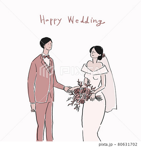 向き合うカップル、新郎新婦、ウエディング、結婚、結婚式、ブライダルブーケ、B 向き合うカップル、新郎新婦、ウエディング、結婚、結婚式、ブライダルブーケ、B 80631702