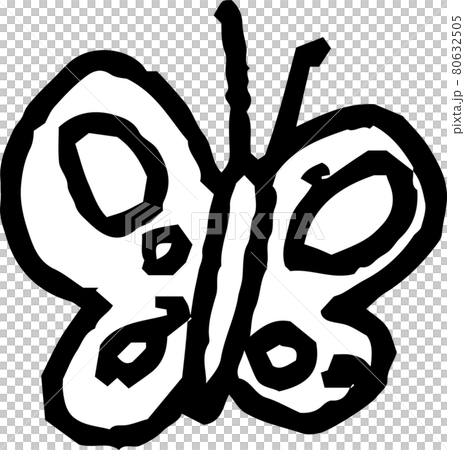 孩子畫的可愛蝴蝶塗鴉 80632505