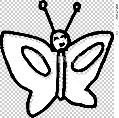 孩子畫的可愛蝴蝶塗鴉 80632506