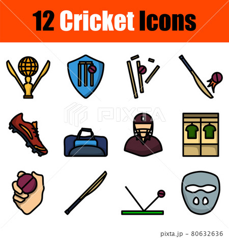 Cricket Icon Set 80632636
