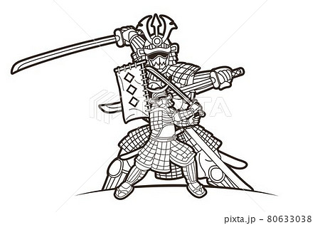 Samurai Warrior with Weapon Ronin Action Ready to Fight Cartoon Graphic Vector Samurai Warrior with Weapon Ronin Action Ready to Fight Cartoon Graphic Vector 80633038