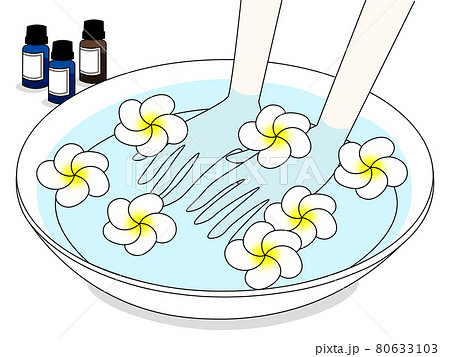 アロマトリートメント ハンドバス 手浴のイラスト素材