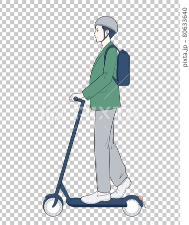 一個人在上下班途中騎著電動滑板 80633640