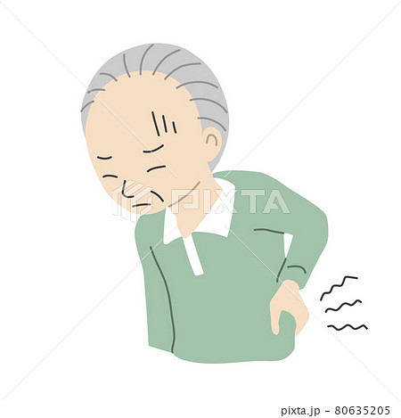 腰痛で悩む高齢者の男性 80635205