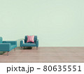 leather sofa in the room. 3D rendering 80635551
