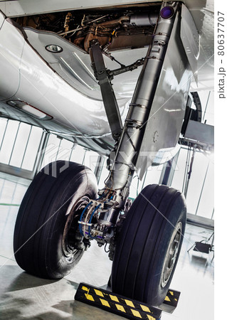 Photo of airplane wheels in airport Photo of airplane wheels in airport 80637707