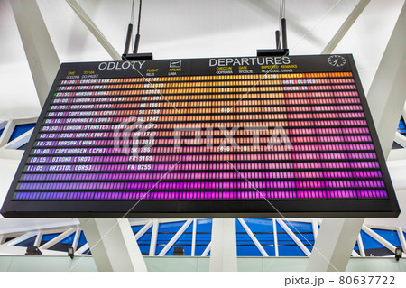 Flight display monitor in airport 80637722