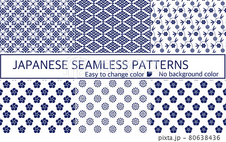 和柄　シームレスパターン　セット 80638436