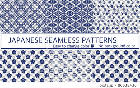 和柄　シームレスパターン　セット 80638436