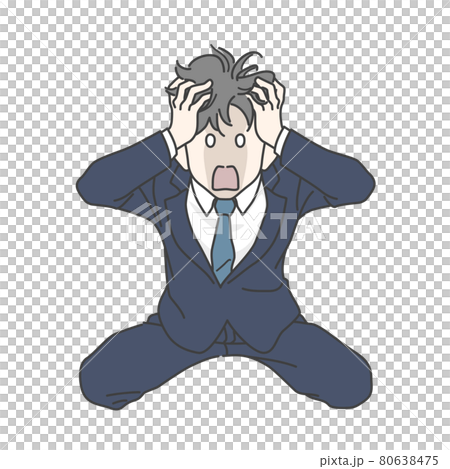 [背景] 一個被絕望淹沒的男人的形象插圖 80638475