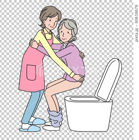 シニア女性の排泄介助をする中高年の女性 80638676