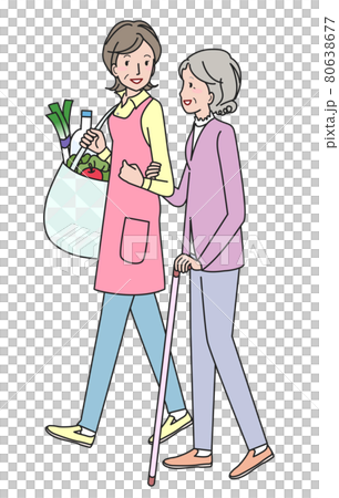 中年婦女與老年婦女一起購物 80638677