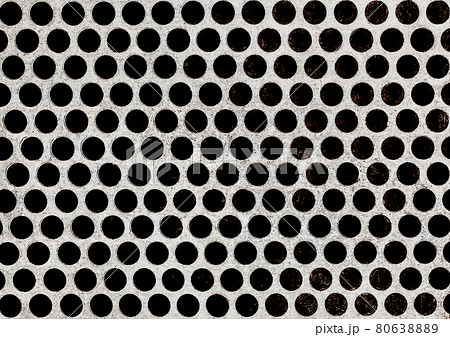 Metal silver old texture with round patterns, iron dirty abstract background 80638889