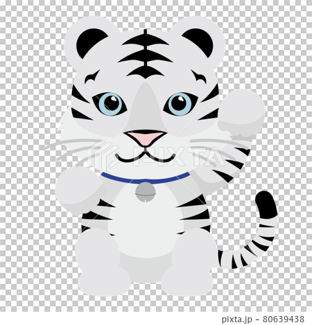 招き猫ポーズの寅イラスト 80639438