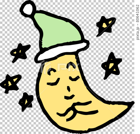子供が描いたかわいい月と星の落書き 子供が描いたかわいい月と星の落書き 80641062