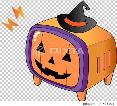 TV-shaped Halloween pumpkin ghost TV-shaped Halloween pumpkin ghost 80641195
