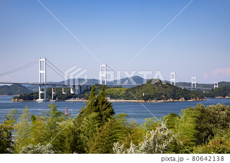 《愛媛県・今治市》来島海峡SA展望テラスからの眺望 《愛媛県・今治市》来島海峡SA展望テラスからの眺望 80642138