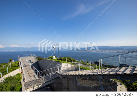 《愛媛県》亀老山展望台の眺め 今治市の街並み 《愛媛県》亀老山展望台の眺め 今治市の街並み 80642637