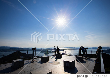《愛媛県》来島海峡大橋・亀老山展望台の眺め 《愛媛県》来島海峡大橋・亀老山展望台の眺め 80642638
