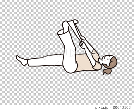 在地板上伸展的女人 在地板上伸展的女人 80643103