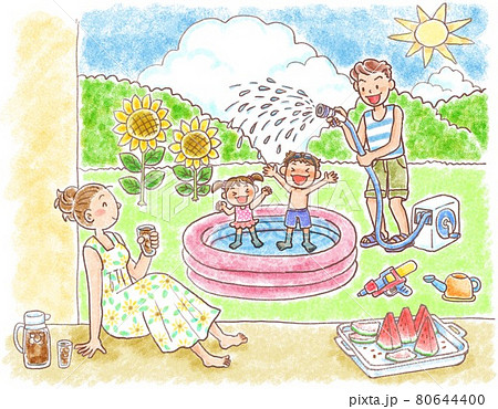 夏の手描き風イラストのイラスト素材