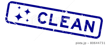 Grunge blue clean word with blink icon rubber seal stamp on white background 80644731