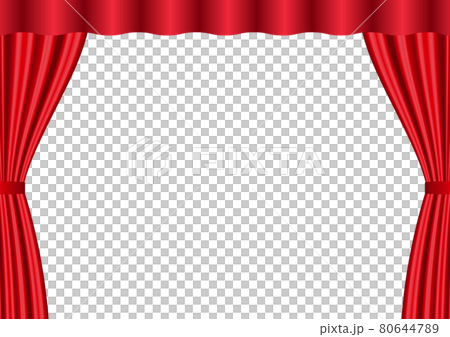 赤色の劇場幕の背景素材 No 02のイラスト素材