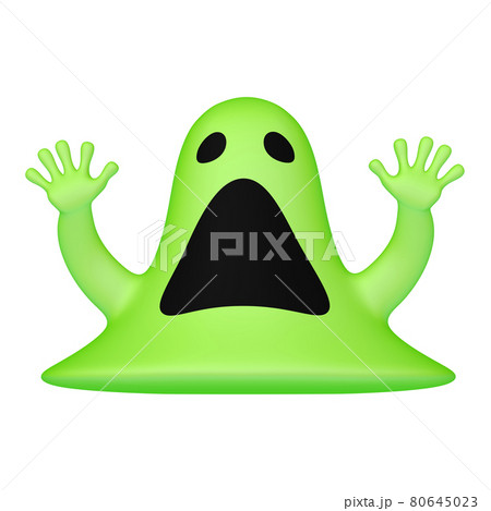 ハロウィンのイラスト素材　大きな口のスライム　（1_4) 80645023