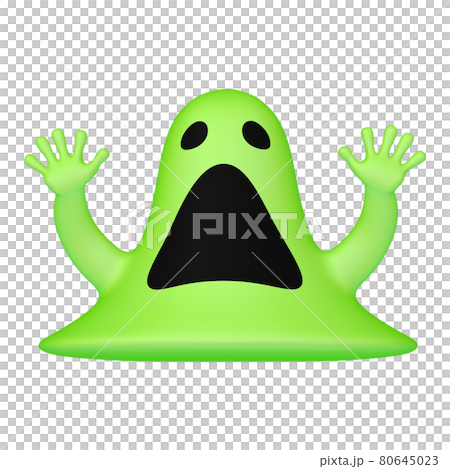 ハロウィンのイラスト素材　大きな口のスライム　（1_4) 80645023