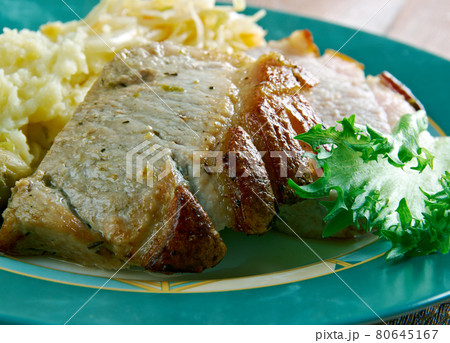 Roast pork with crackling Roast pork with crackling 80645167