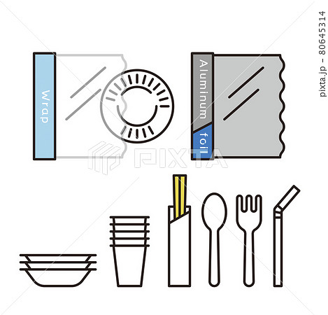 シンプル　イラスト　防災グッズのベクターイラスト 80645314