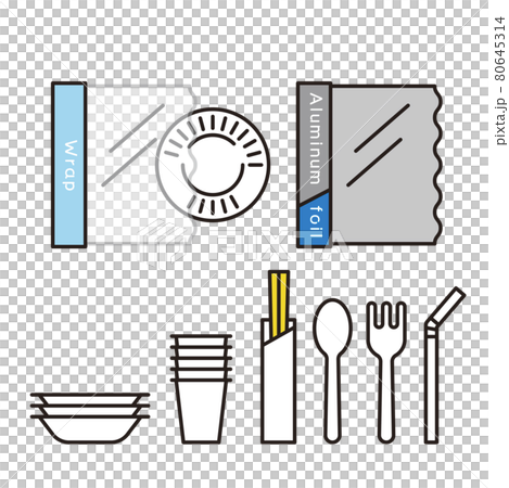 シンプル　イラスト　防災グッズのベクターイラスト 80645314