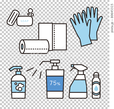 傳染病控制產品的簡單圖解矢量圖 80645315