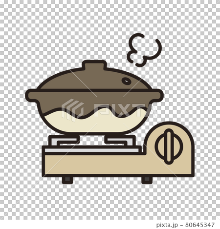 シンプル　イラスト　鍋料理のベクターイラスト 80645347