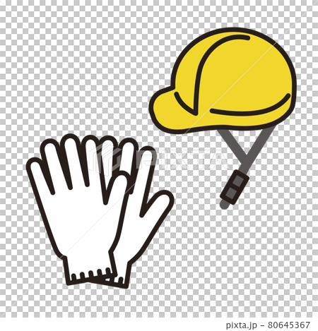 シンプル イラスト ヘルメットと軍手のベクターイラスト シンプル イラスト ヘルメットと軍手のベクターイラスト 80645367