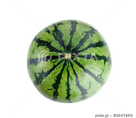 Whole fresh watermelon isolated on white background 80645869