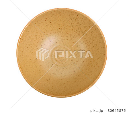 Ceramic bowl on white background.Top view 80645876