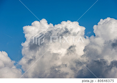 Beautiful Cumulus Clouds on Clear Blue Sky - Photography Full Frame Beautiful Cumulus Clouds on Clear Blue Sky - Photography Full Frame 80646375