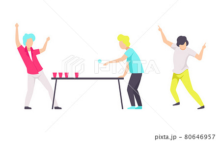 People Drinking Cocktails and Dancing at Party Flat Vector Illustration People Drinking Cocktails and Dancing at Party Flat Vector Illustration 80646957