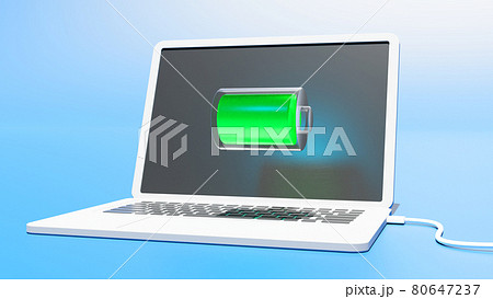 充電のイメージ画像　パソコンとスマートフォンの接続　高速充電　データ送信　3Dレンダリング	 80647237