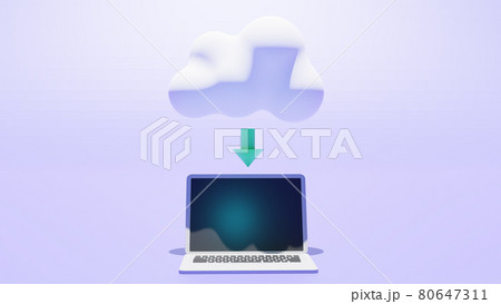 クラウドコンピューティング　クラウド技術のイメージ画像、クラウドデータベースのイメージイラスト　ビッ 80647311