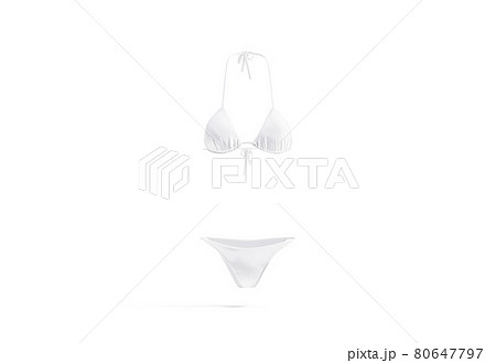 Blank white woman bikini mockup, front view Blank white woman bikini mockup, front view 80647797
