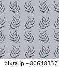 Seamless pattern, green leaves on grey background 80648337