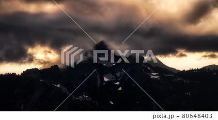 Aerial View from Airplane of a Valley in Canadian Mountain Landscape. 80648403