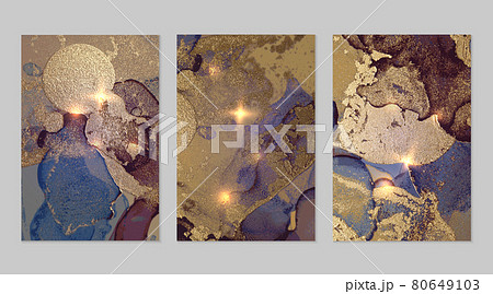 Marble set of gold, blue and purple backgrounds with texture Marble set of gold, blue and purple backgrounds with texture 80649103