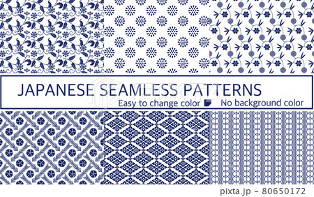 和柄 シームレスパターン セット 和柄 シームレスパターン セット 80650172