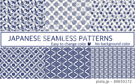 和柄 シームレスパターン セット 和柄 シームレスパターン セット 80650172