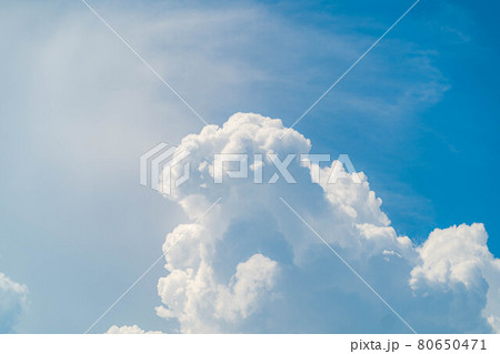 夏素材 入道雲 長野県 の写真素材